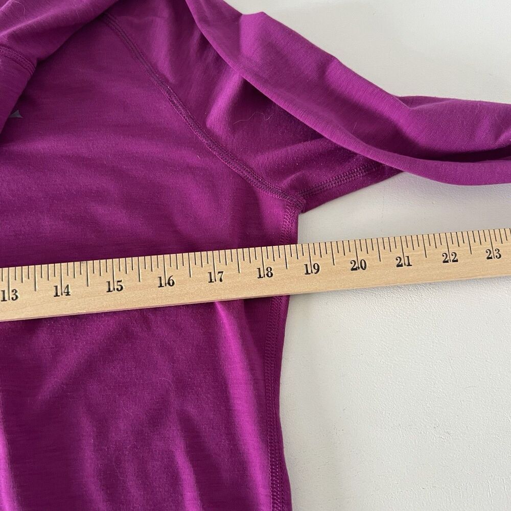 Merino Blend By Paradox 1/4 Zip Shirt Womens Large Purple Activewear Layering - Picture 9 of 10